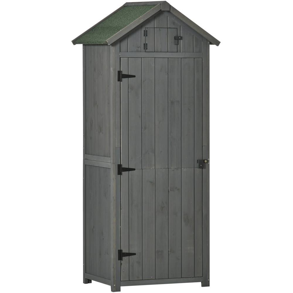 Outsunny 2.2 x 1.5ft Grey Tool Shed Image 1