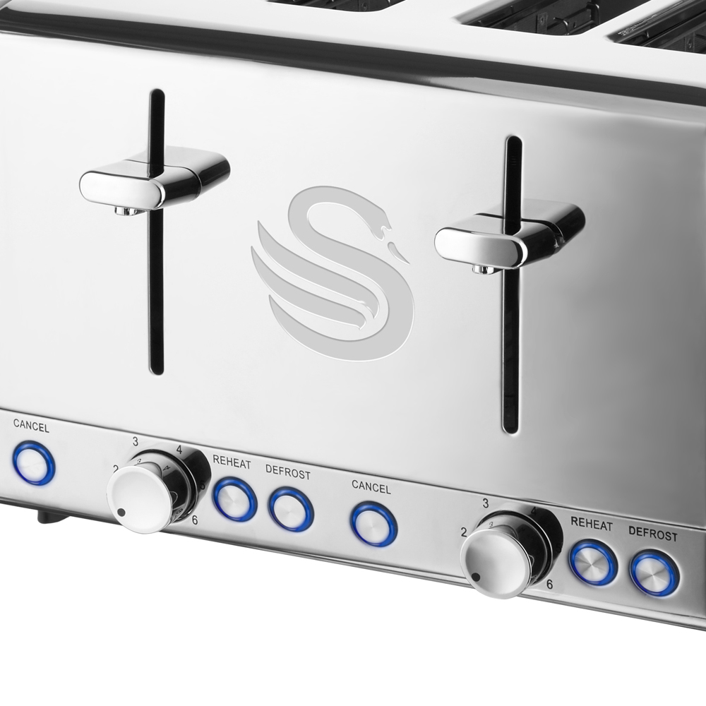 Swan ST14064N Silver Polished 4 Slice Toaster Image 3