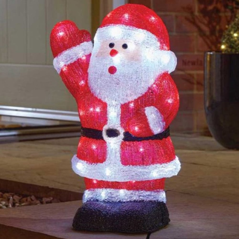 Samuel Alexander Acrylic Santa LED Christmas Decoration 44cm Image 1