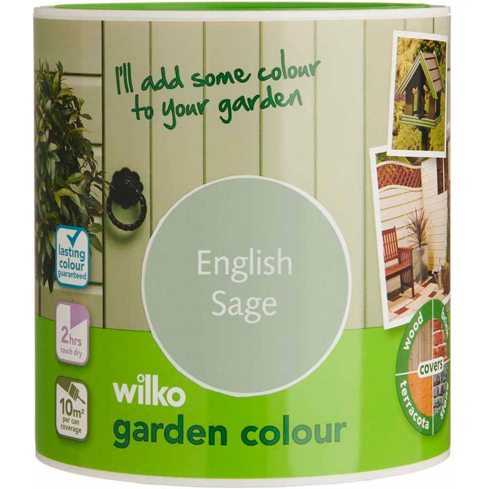 Wilko Garden Colour English Sage Green Wood Paint 1L Image 2