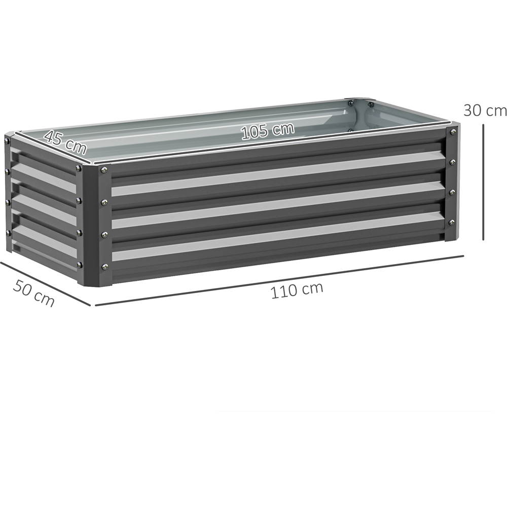 Outsunny Light Grey Galvanised Steel Raised Garden Bed Set of 2 30 x 50 x 110cm Image 9