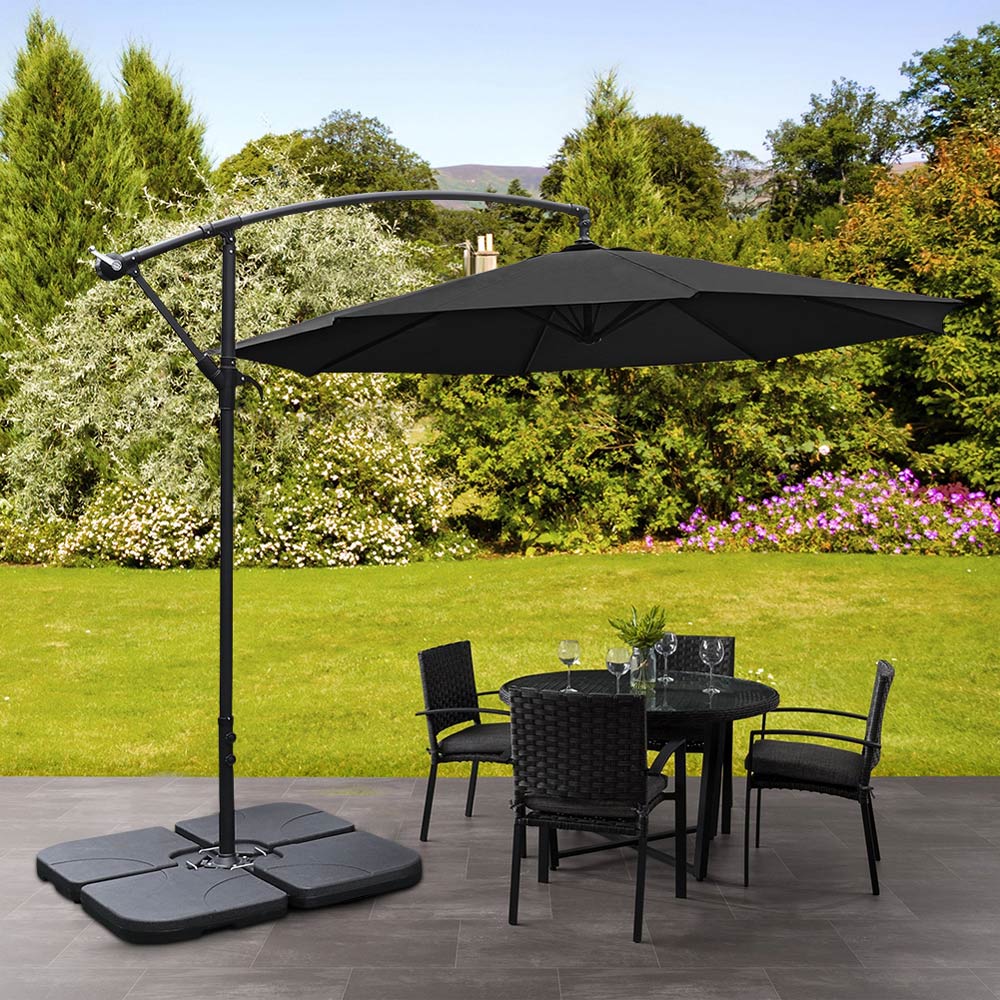 Living and Home Black Cantilever Parasol with Square Base 3m Image 6