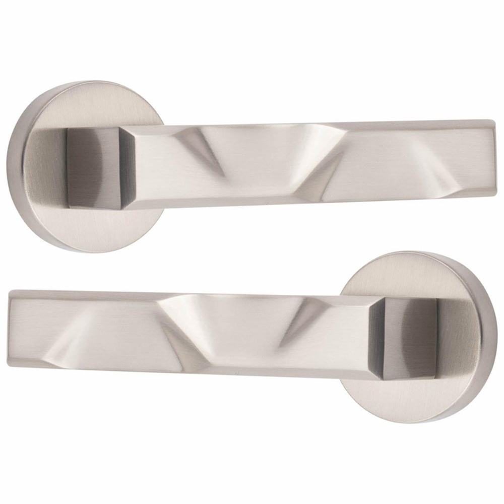 Golden Grace Satin Nickel Modern Nova Premium Door Handle Set Image 2