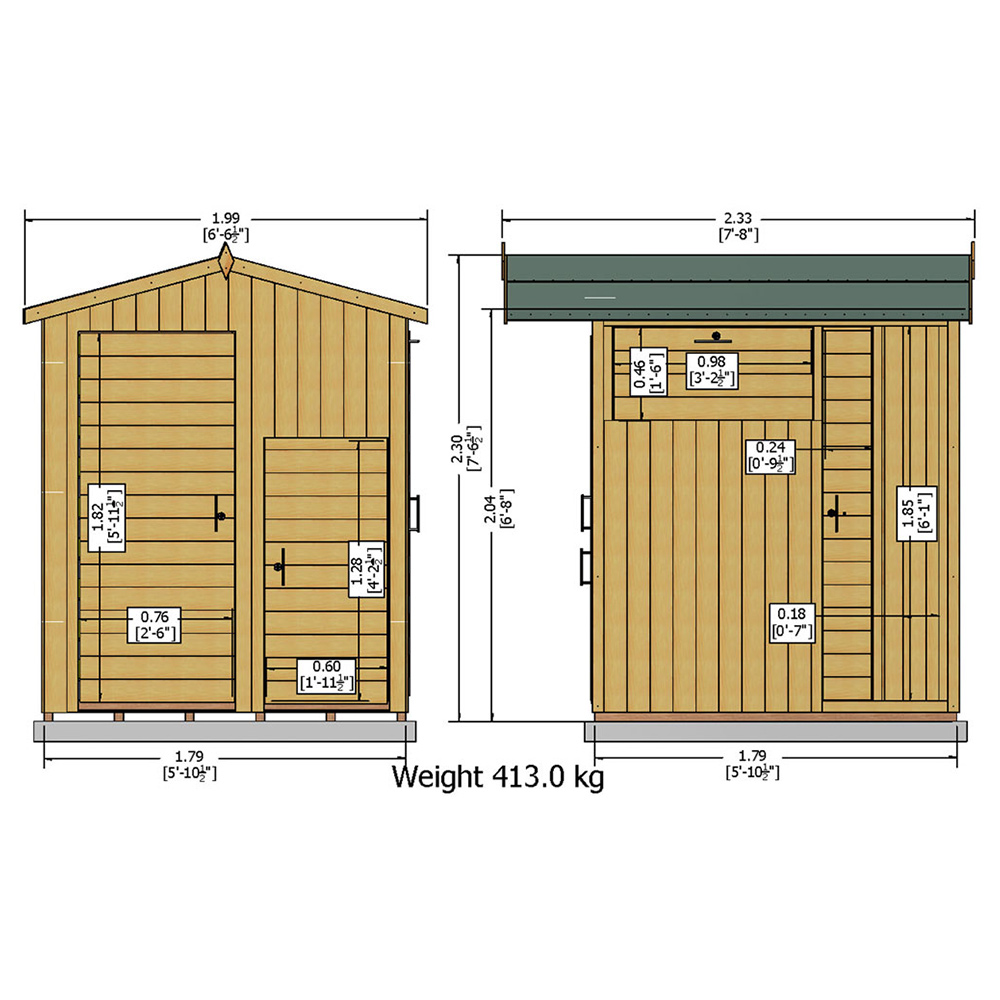 Shire 6 x 6ft Dip Treated Shed Image 4