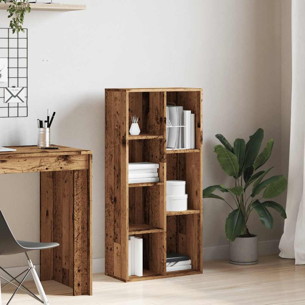 vidaXL 7 Shelf Old Wood Bookcase Image 3