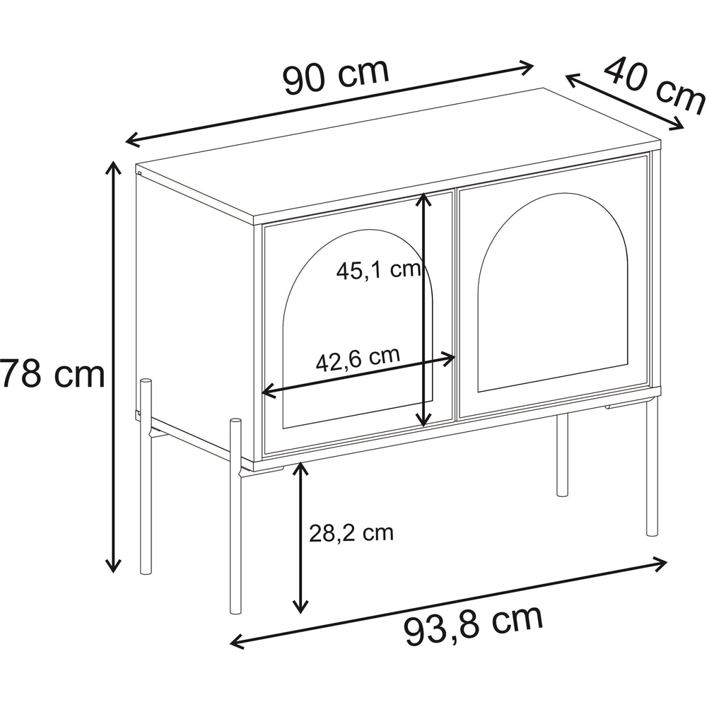 Decortie Robinson 2 Door Green Glass Dark Oak Effect Console Table Image 7