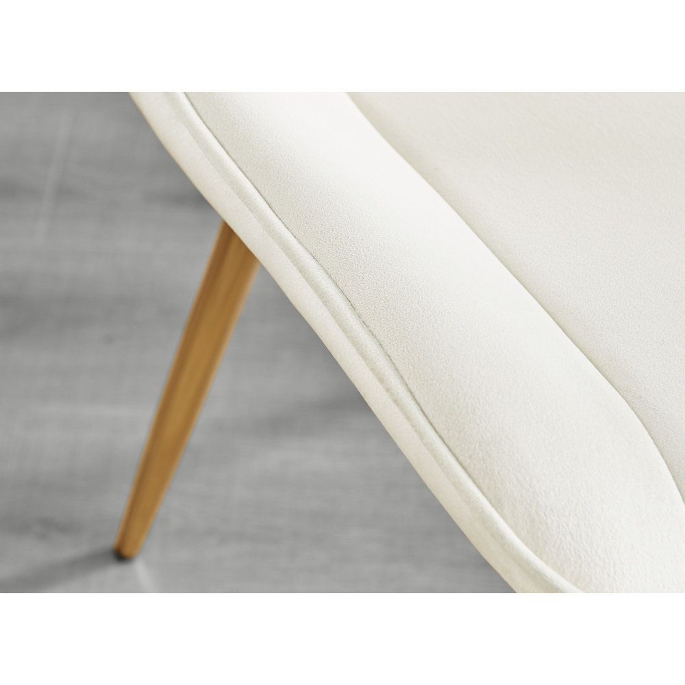 Furniturebox Cesano Set of 2 Cream and Gold Velvet Dining Chair Image 8