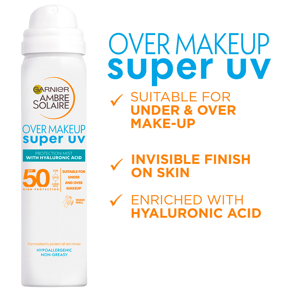 Garnier Ambre Solaire Over Make Up Super UV Protective Mist SPF50 Image 7