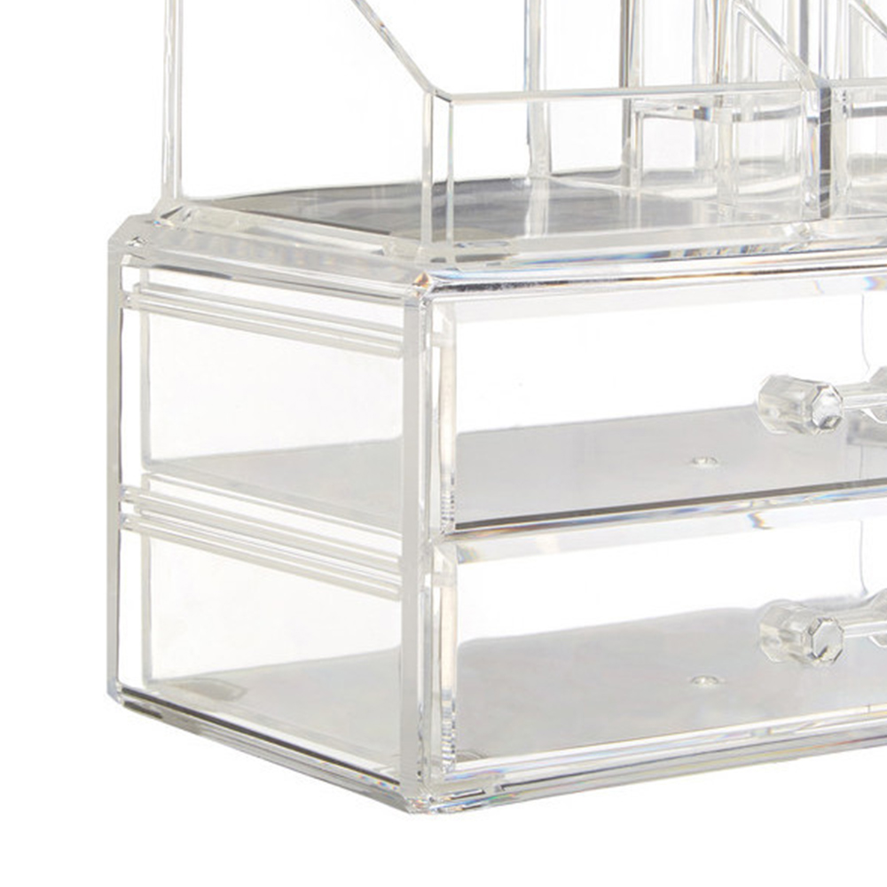 Premier Housewares Clear Cosmetic Organiser with Removable Top Shelf Image 6
