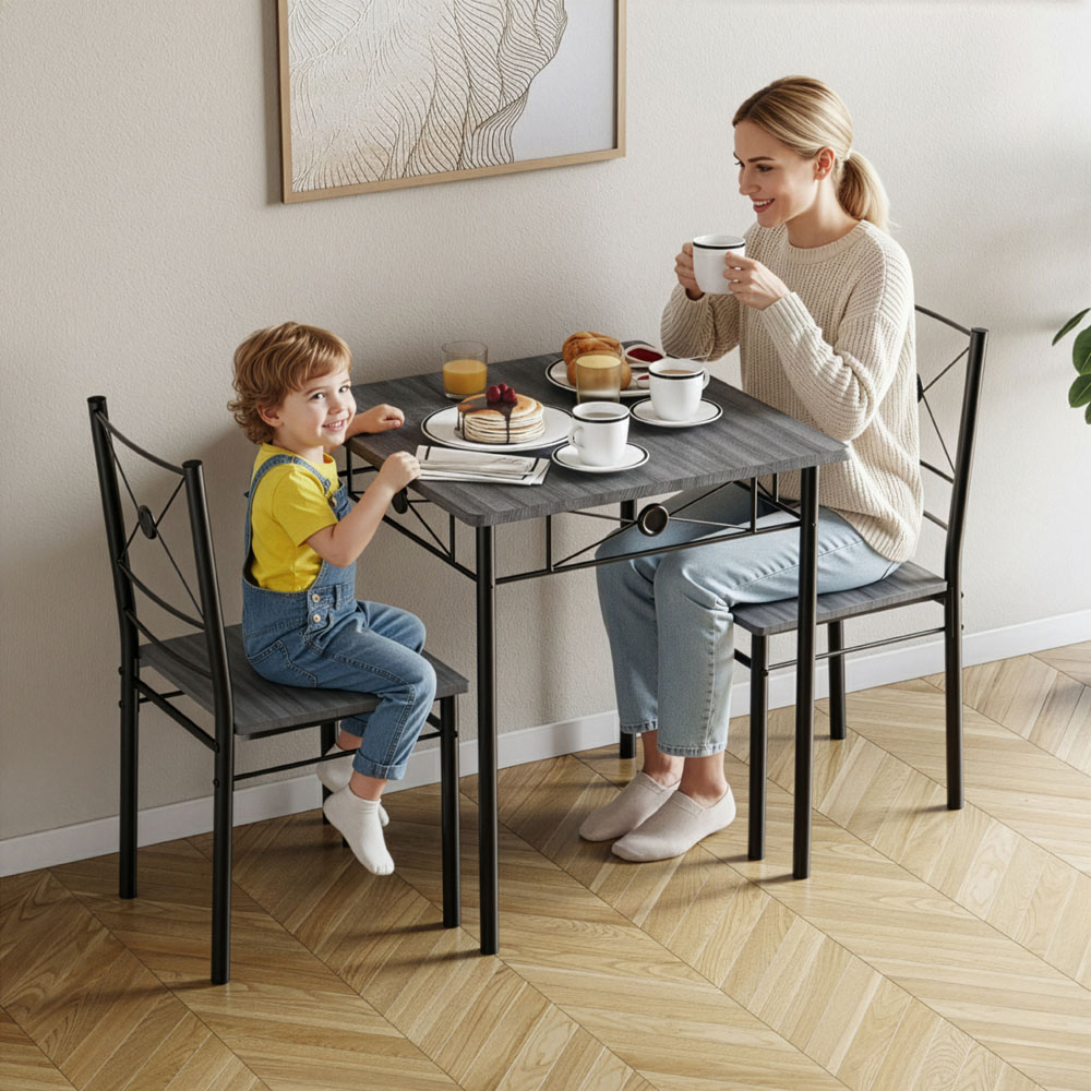 VIDA DESIGNS Roslyn 2 Seater Square Dining Set Grey Image 4
