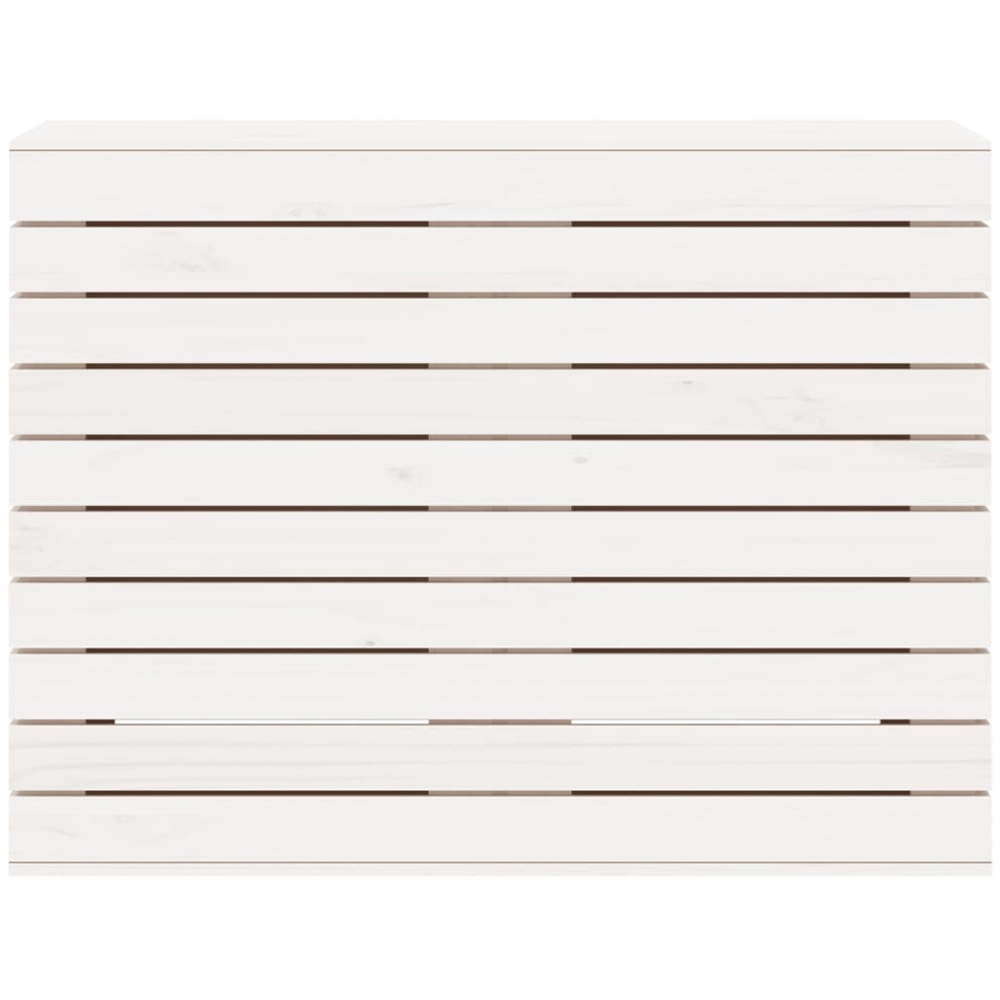vidaXL White Solid Pine Wood Laundry Basket 88.5 x 44 x 66cm Image 4