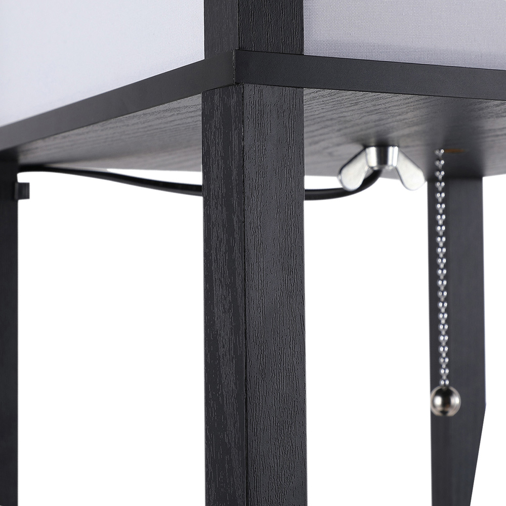 Portland Modern 3 Shelf Black Floor Lamp Image 7