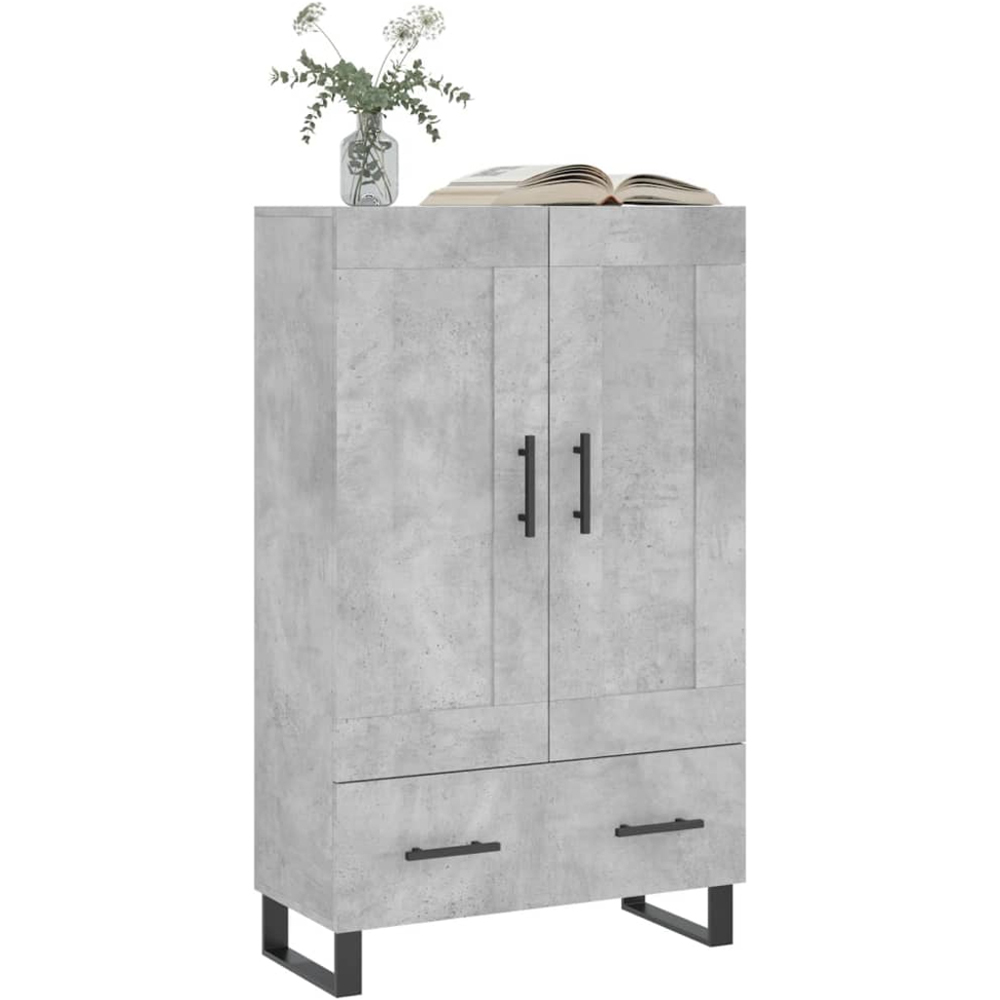 vidaXL 2 Door Single Drawer Concrete Grey Highboard Image 3
