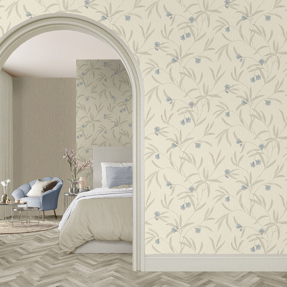 Belgravia Tiffany Floral Textured Blue Image 3