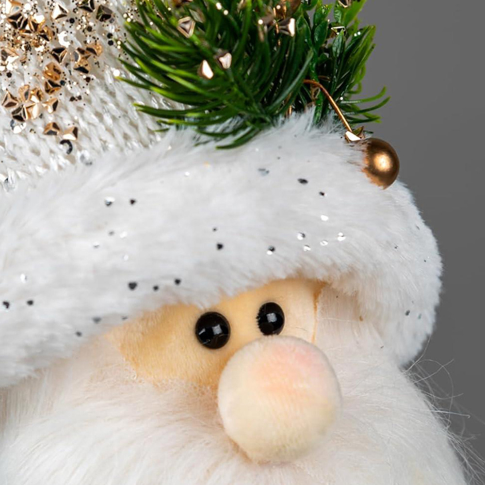 Shatchi Burgundy and Gold Santa Christmas Decoration 58cm Image 3