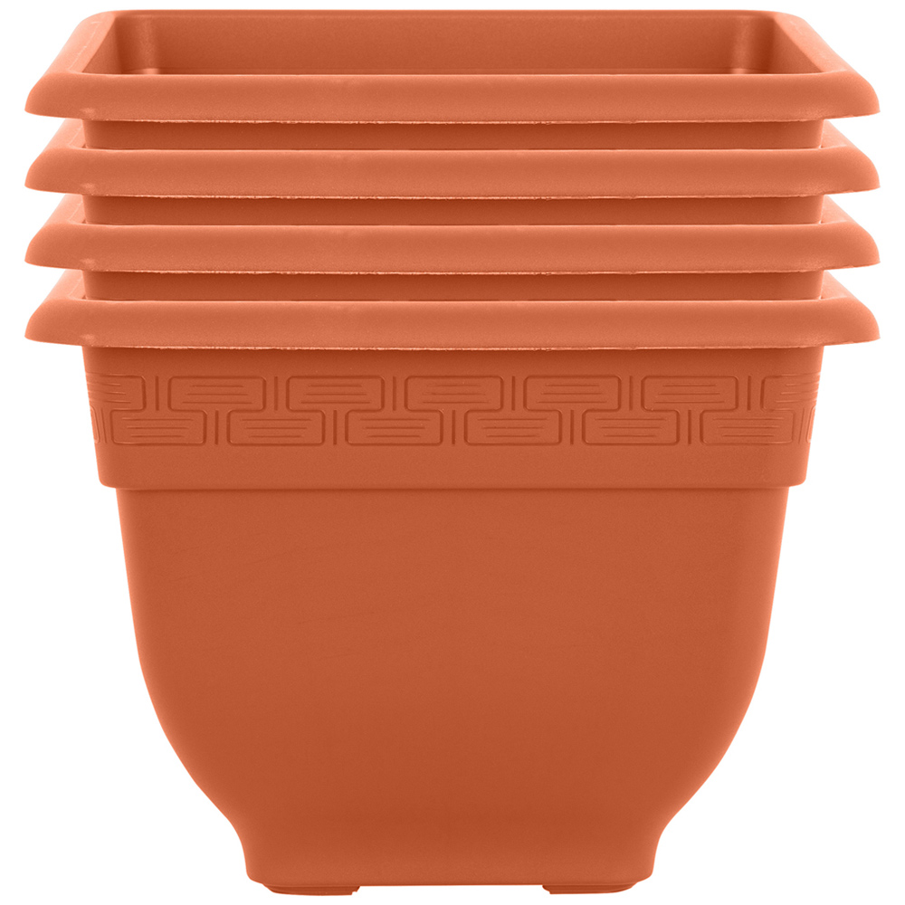 Wham Bell Pot Terracotta Recycled Plastic Square Planter 37cm 4 Pack Image 1