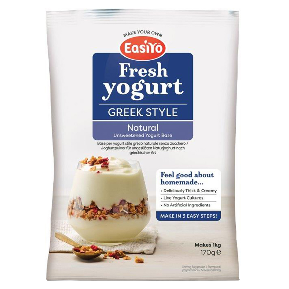 EasiYo Greek Style Natural Unsweetened Yoghurt Base 170g Image 1