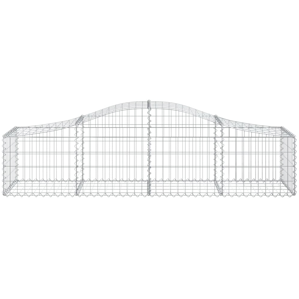 vidaXL Silver Galvanised Iron Gabion Basket 200 x 50 x 40/60cm 14 Pack Image 2
