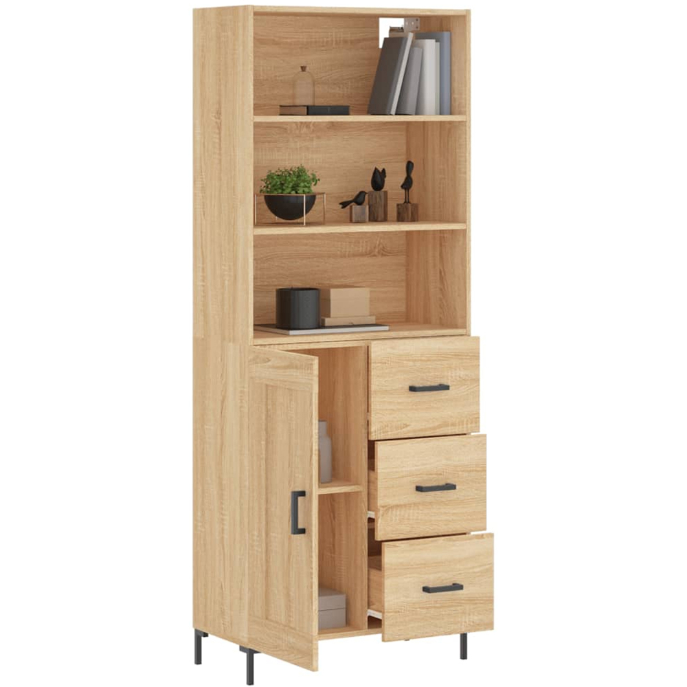 vidaXL Single Door 3 Drawer 3 Shelf Sonoma Oak Highboard Image 3
