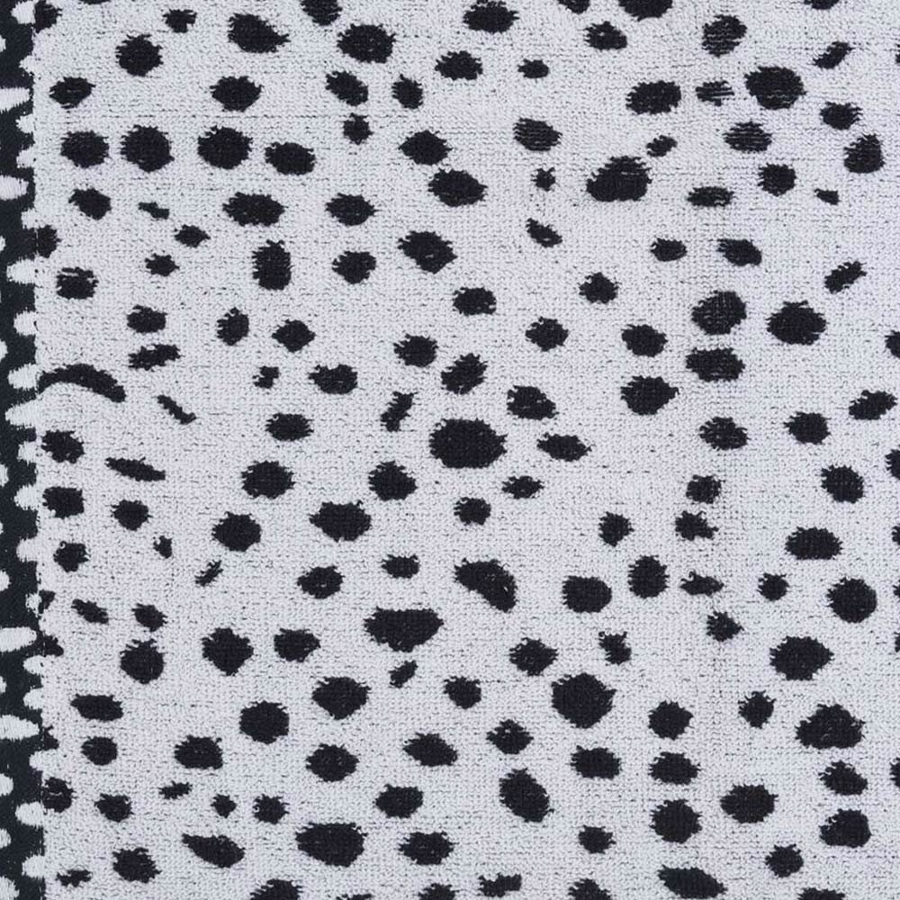 Wilko Monochrome Spot Hand Towel Black White Image 2