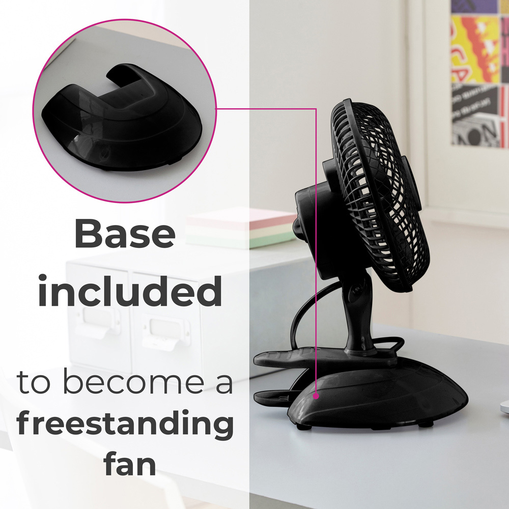 Neo Mini Clip Base Mount Desk Fan 6 inch Image 8