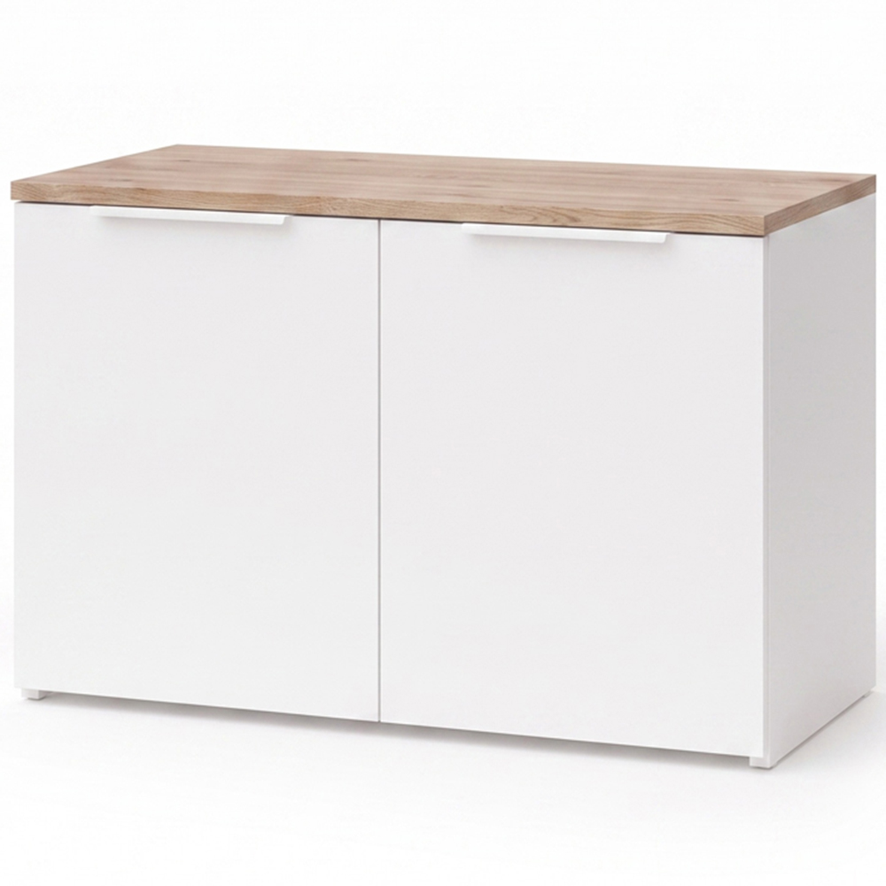 Shefa Line MODU 80 2 Door White and Sonoma Oak Sideboard Image 2