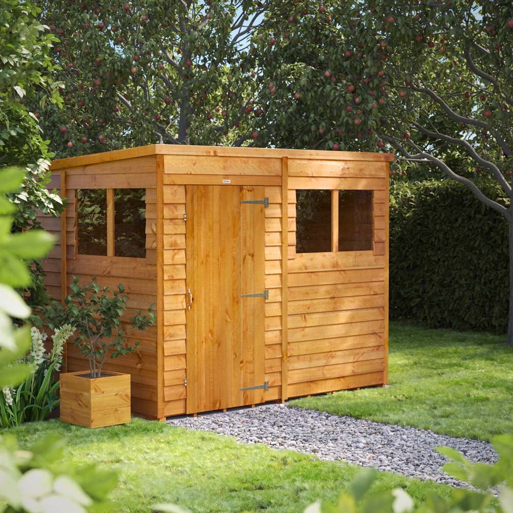 Power 8 x 6ft Overlap Pent Garden Shed Image 2