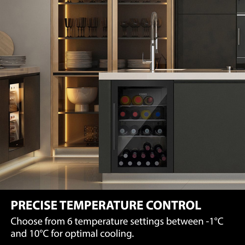 CASO Design 702 Black BBQ Wine Cooler with Right Hinge 63L Image 3