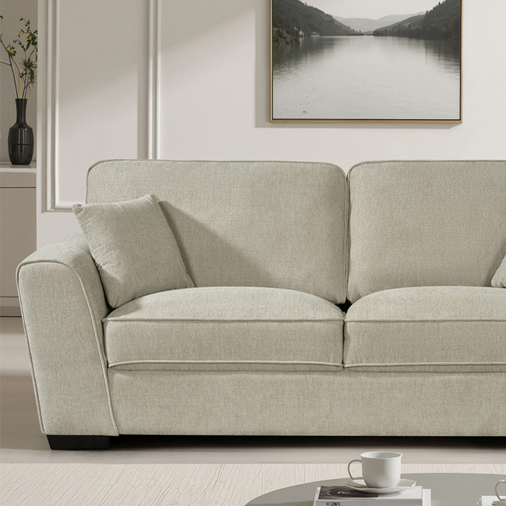 Artemis Home Colman 3 Seater Beige Fabric Sofa Image 2