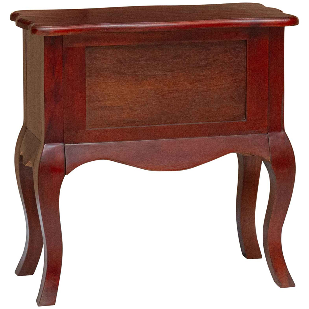 vidaXL 2 Drawer Dark Brown Solid Mahogany Wood Side Table Image 7