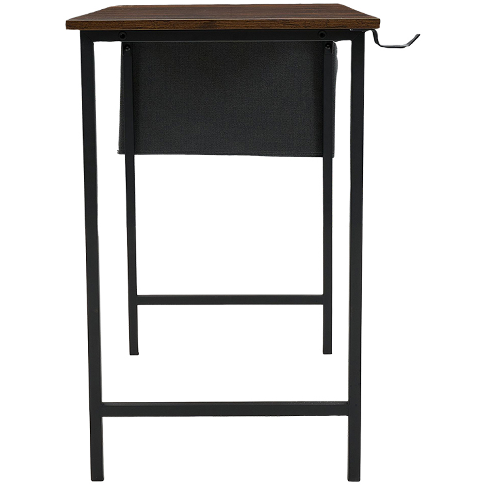 Living and Home Side Storage Pocket Office Desk Brown and Black Image 3