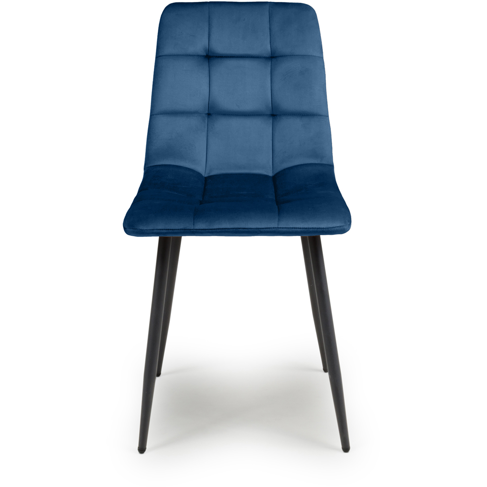 Madison Set of 4 Blue Brushed Velvet Dining Chair Image 6