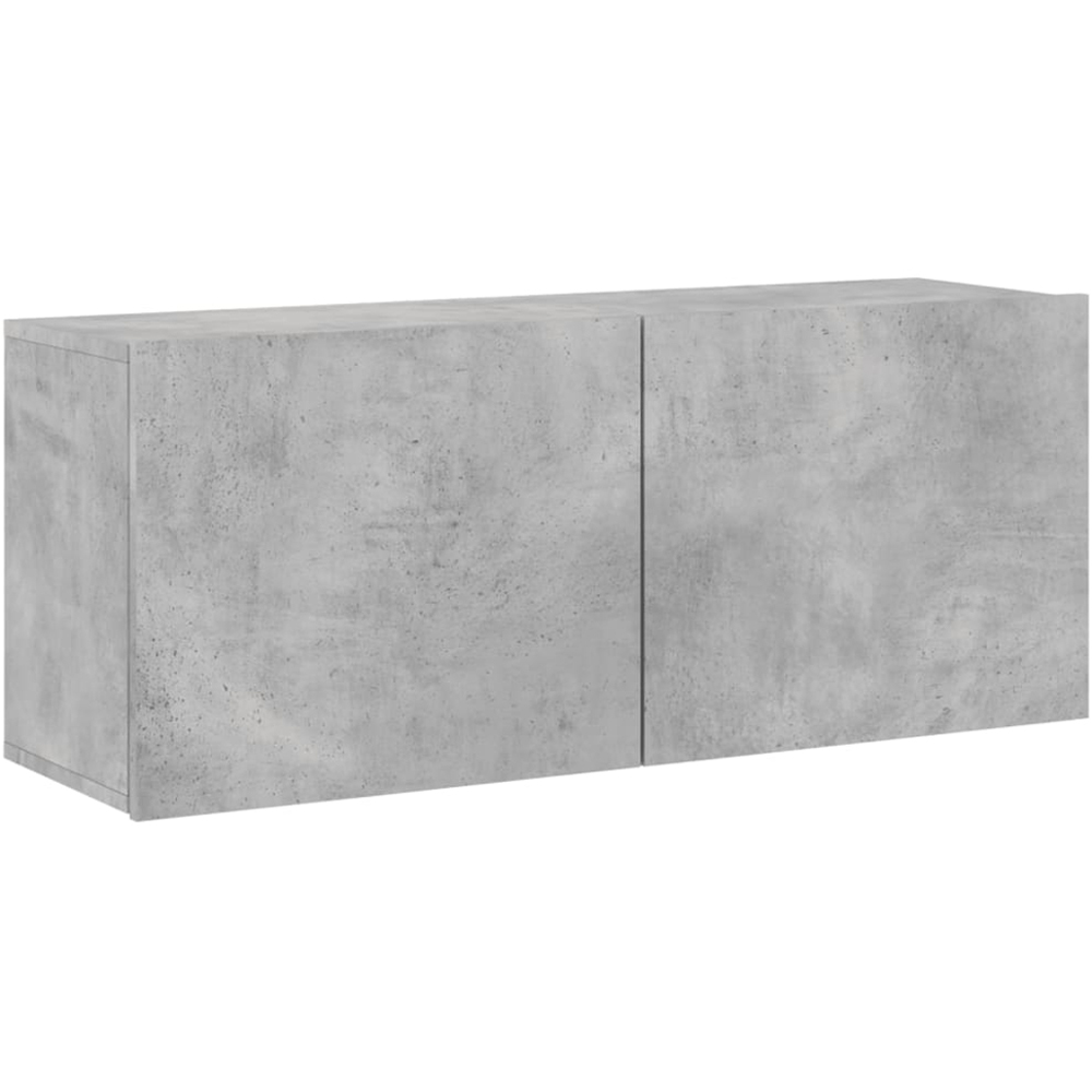vidaXL 2 Door Concrete Grey Wall Mounted TV Cabinet Image 2