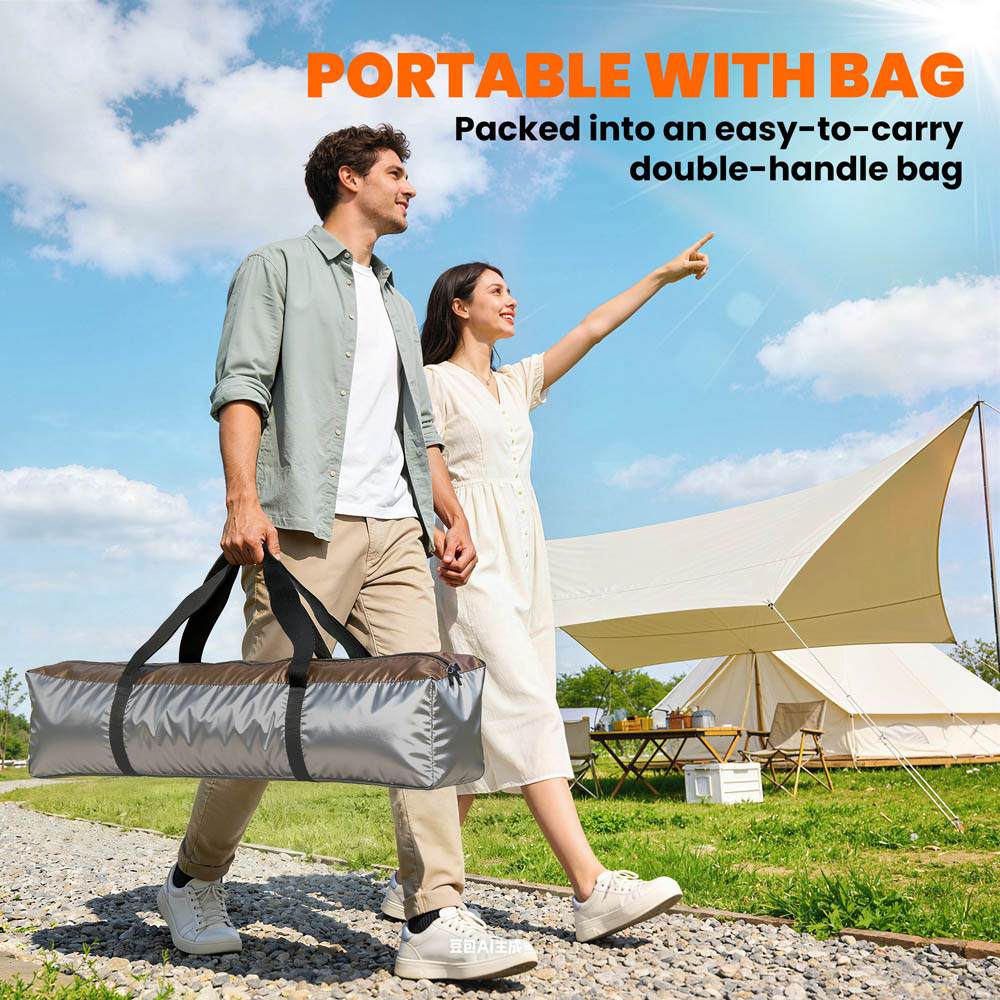 Outsunny 4-6 Person Brown Double Layer Pop-Up Tent with Rainfly Image 7