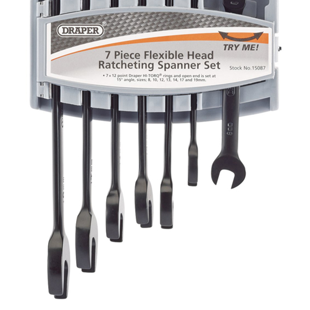 Draper Ratcheting Comb Spanner Set Image 3