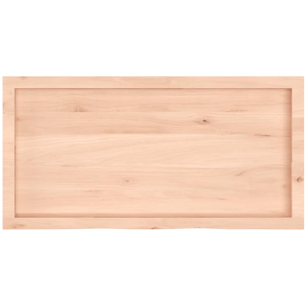 vidaXL 100 x 50 x 6cm Untreated Solid Wood Oak Wall Shelf Image 4
