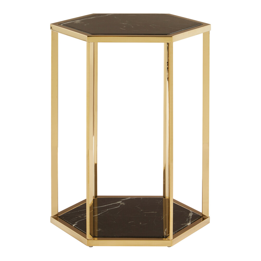 Premier Housewares Piermount Black and Gold Finish End Table Image 2