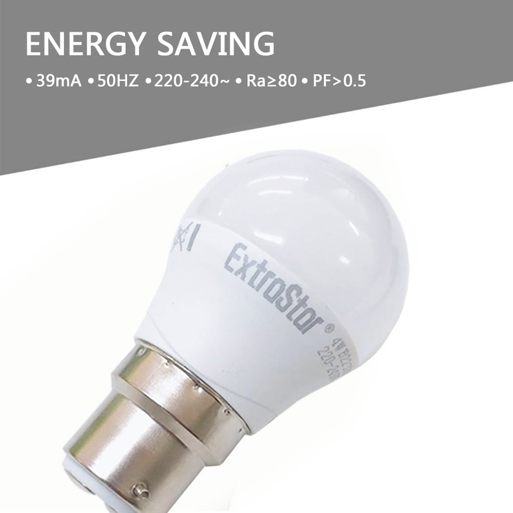 ExtraStar 6 Pack B22 4W Neutral White Ball LED Light Bulb Image 3