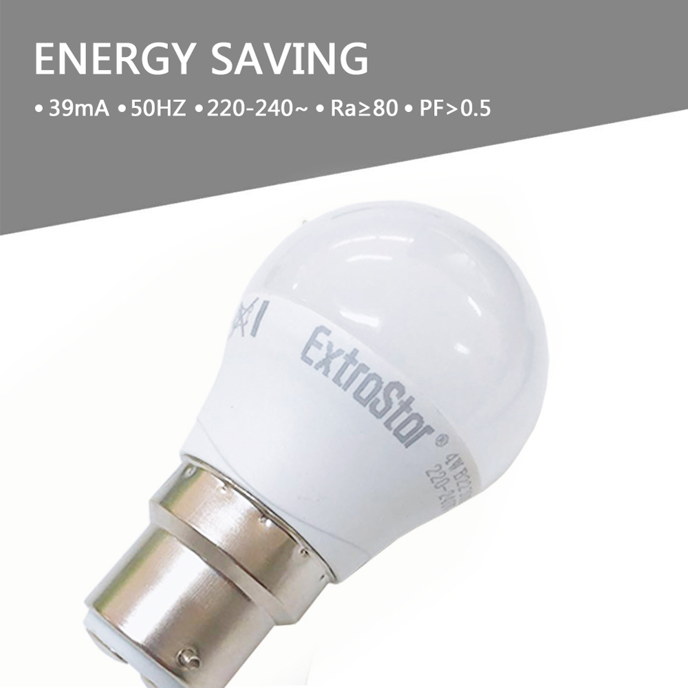 ExtraStar 6 Pack B22 4W Warm White Ball LED Light Bulb Image 3