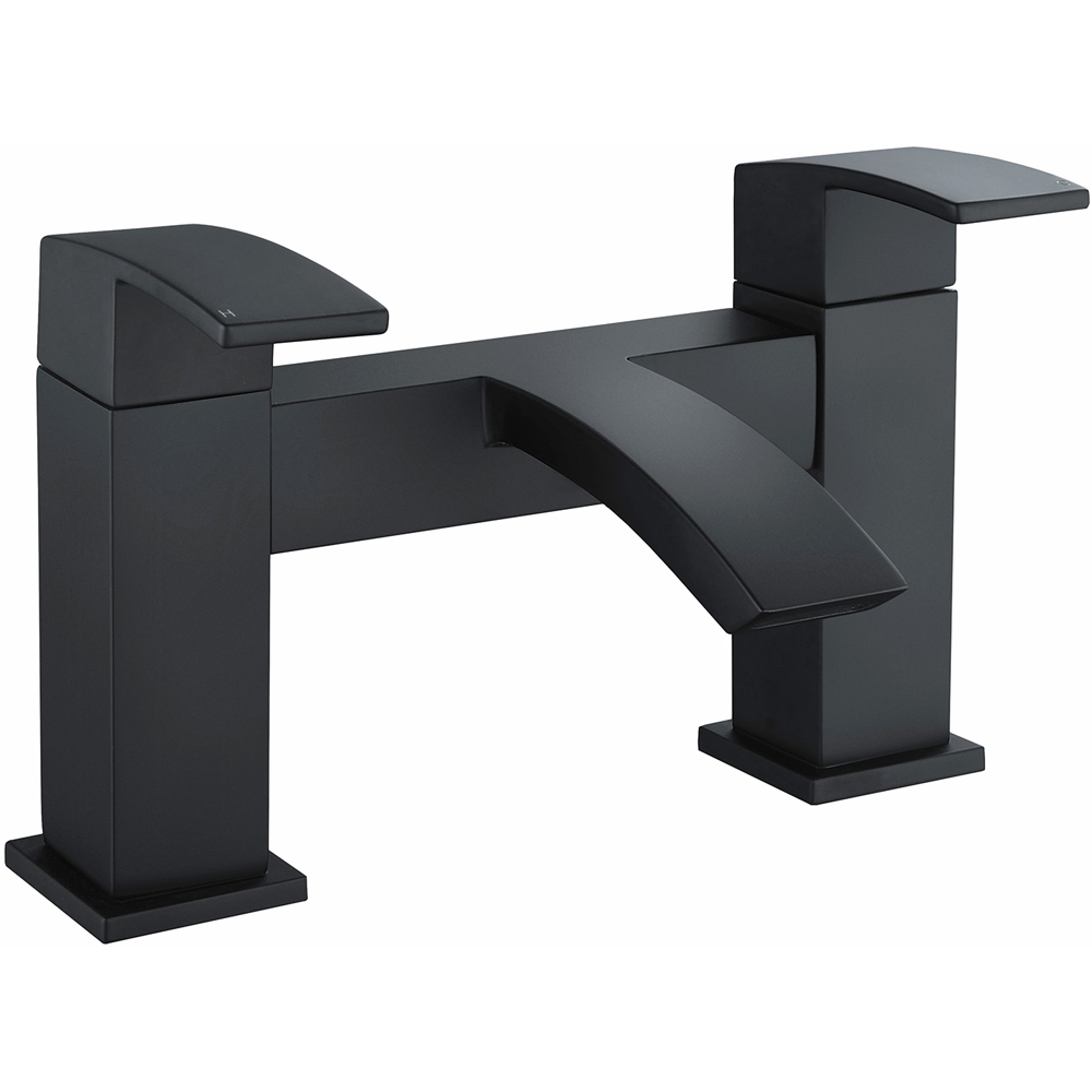 Nes Home Nexa Waterfall Matte Black Bath Filler Tap Image 1