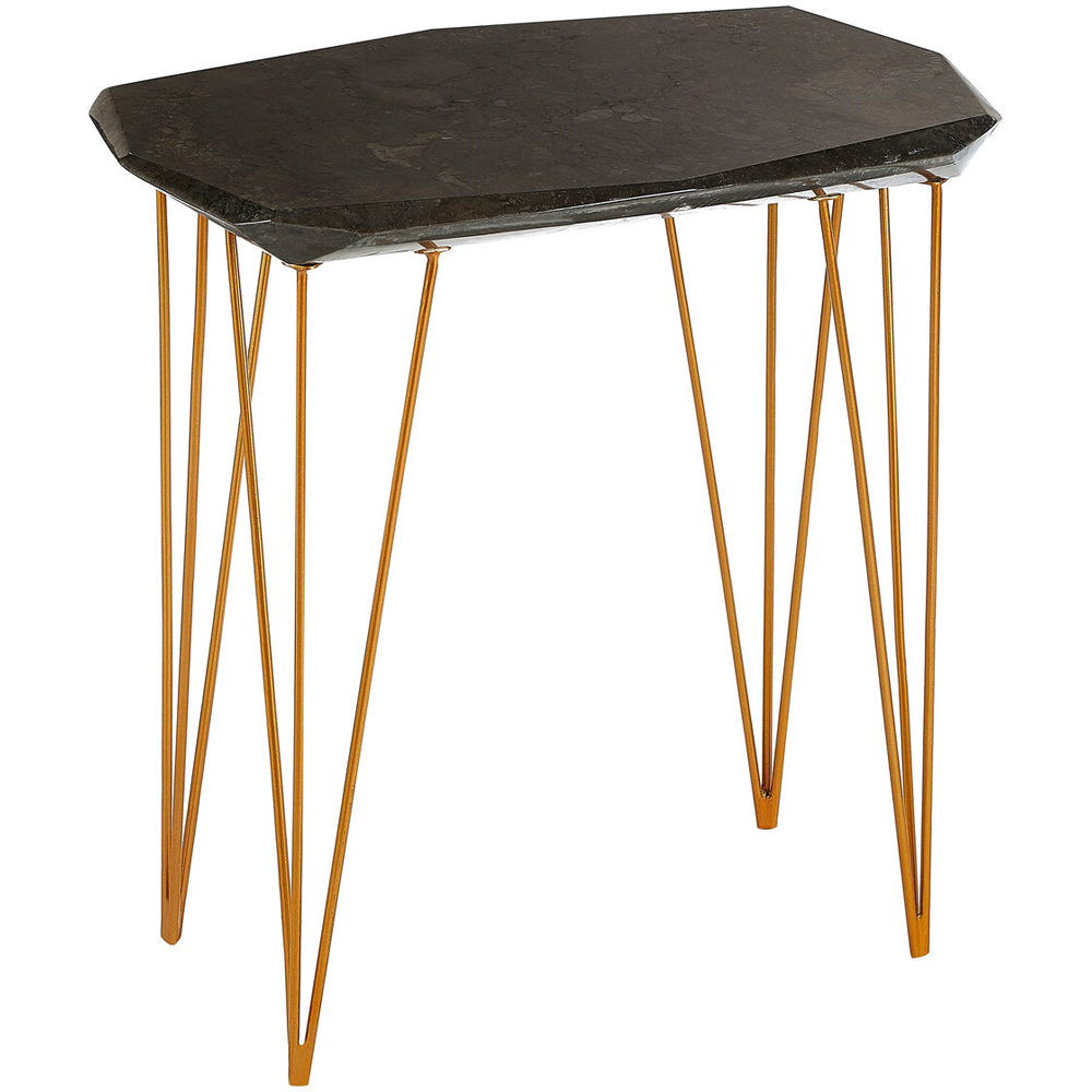 Premier Housewares Relic Black Marble Top Large Side Table Image 3