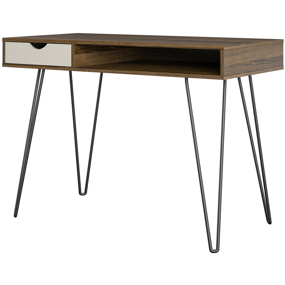 Novogratz Harmony Single Drawer Laptop Desk Oak and Grey Image 4