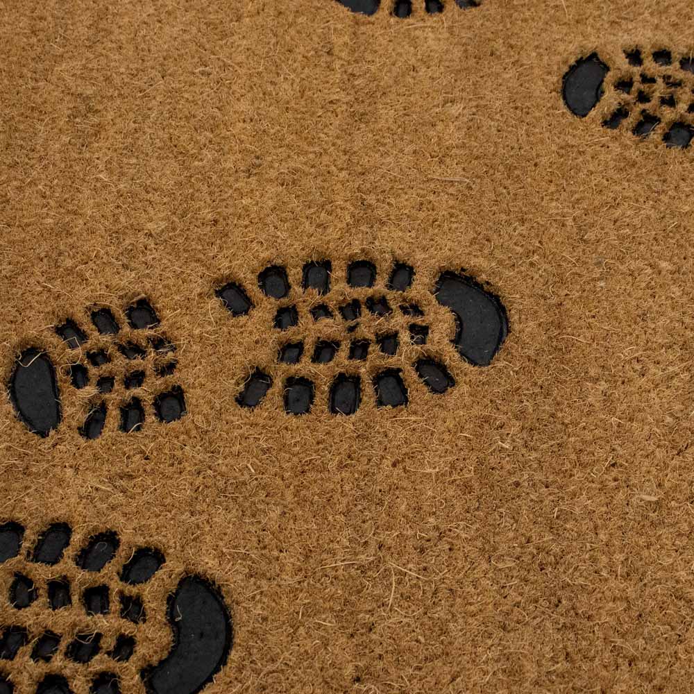 JVL Footprints Rubber Embossed PVC Coir Doormat 40 Image 4