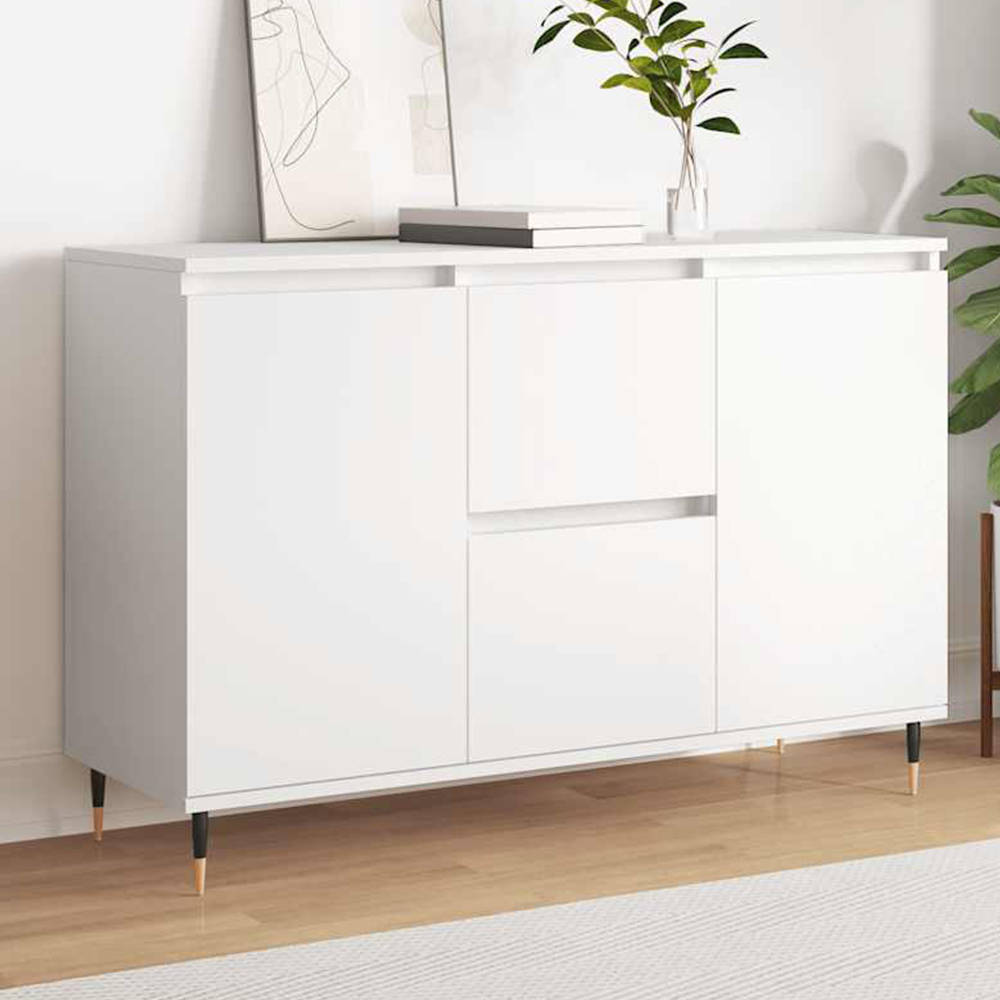 vidaXL 2 Door 2 Drawer White Sideboard Image 1