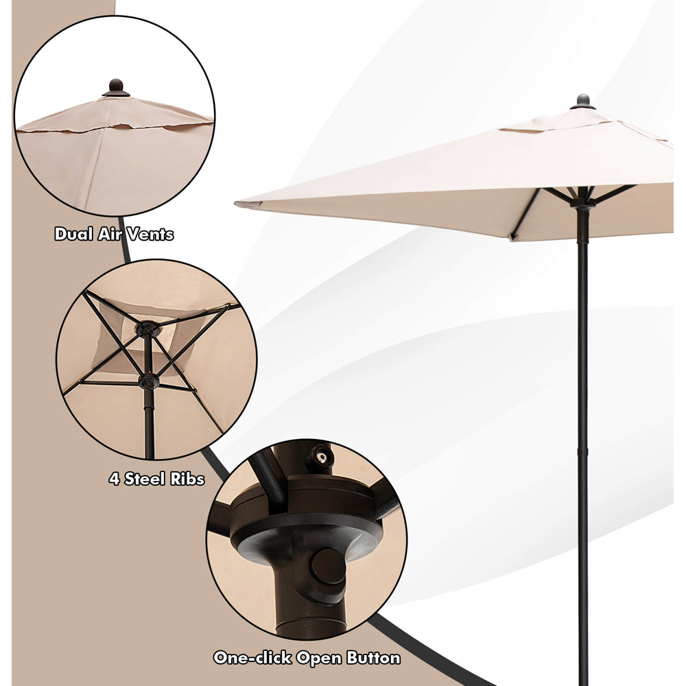 Costway 4 Seater Steel Outdoor Dining Set with Removable Cushions Image 3