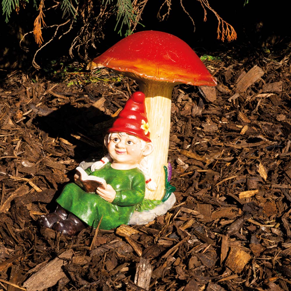 St Helens Female Gnome Under Light Up Mushroom Image 3