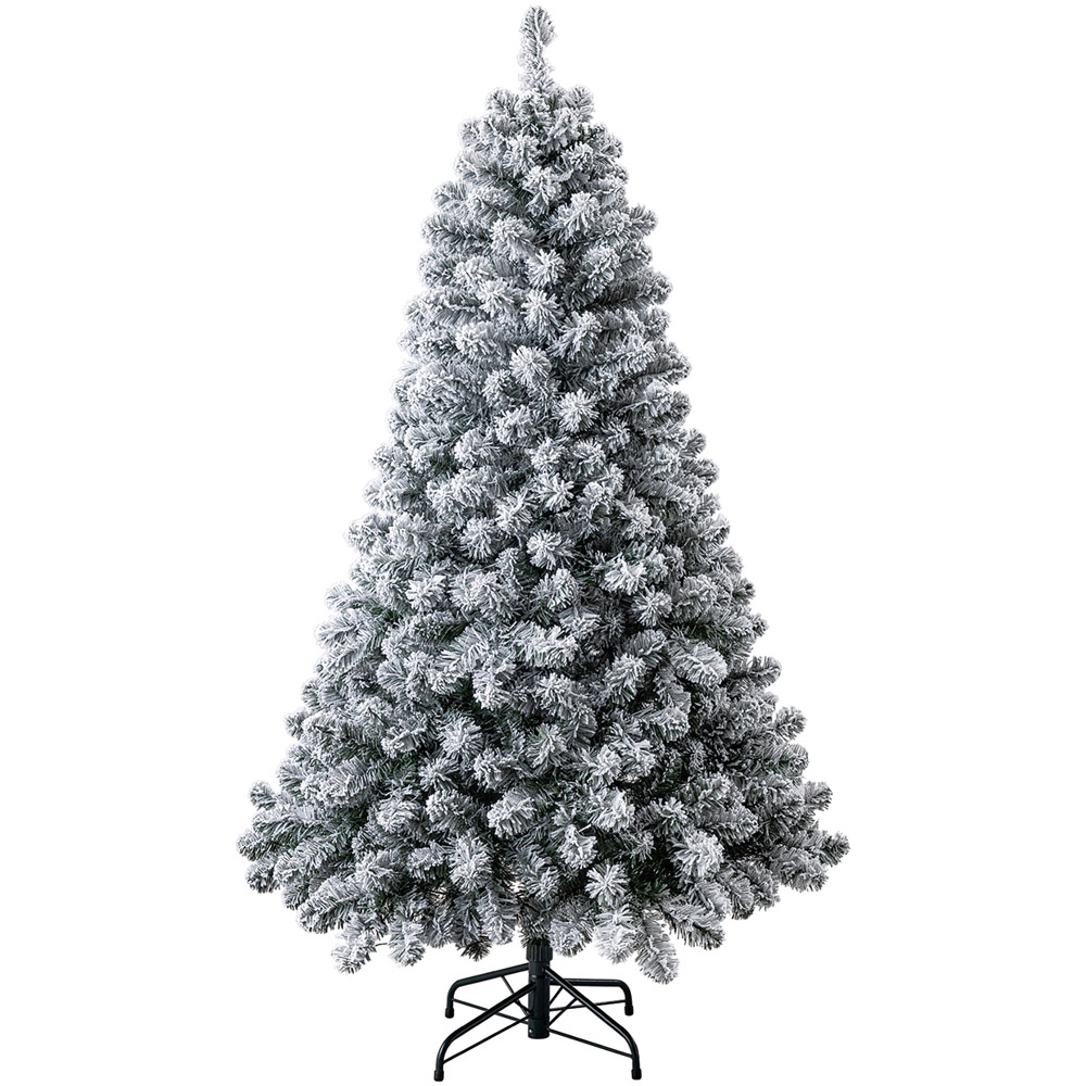 Evergreen Classics Snowy Oxford Pine Pre-Lit Artificial Christmas Tree 6ft Image 1