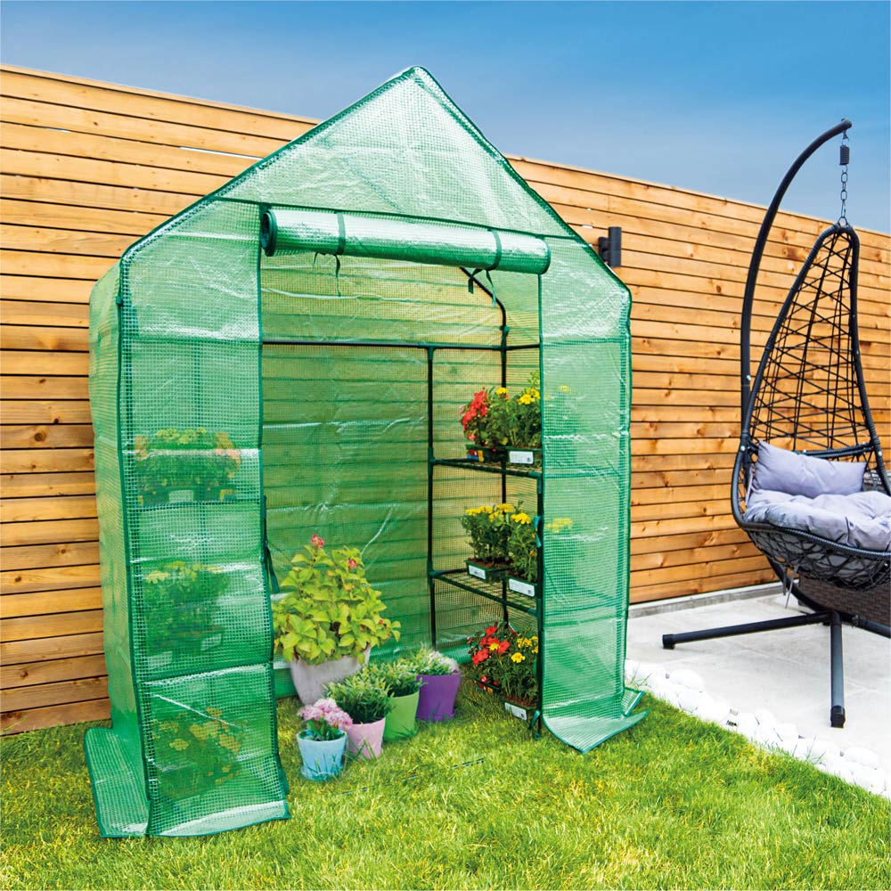 St Helens Green Plastic 4.6 x 2.5ft Walk In Greenhouse Image 2
