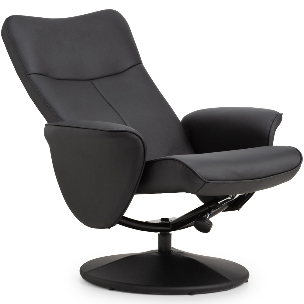 Julian Bowen Lugano Black Faux Leather Recliner Chair with Footrest Image 5