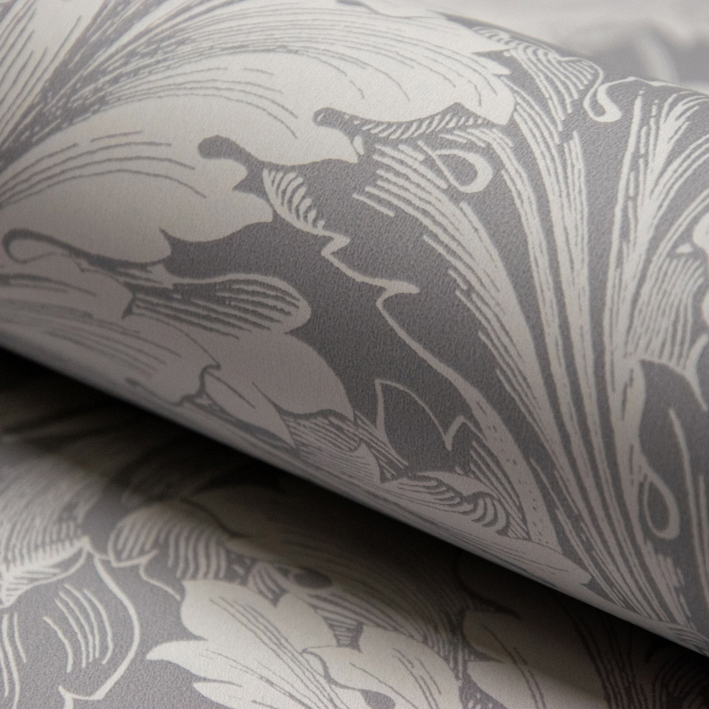 Grandeco Rossetti Acanthus Leaves Scroll Grey Wallpaper Image 3